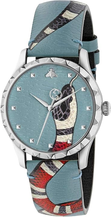 orologio con serpente gucci acciaio inossidabile e cinturino in vera pelle YA1264080 Via Veneto Store Prive